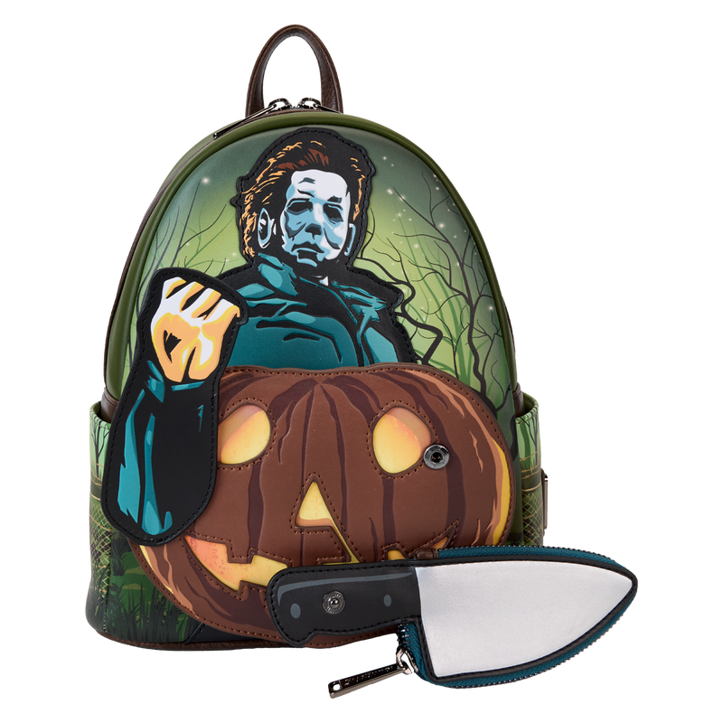 halloween michael myers mask cosplay mini backpack Loungefly LF Lounge VIP youll find the famous house setting for this classic Halloween movie Loungefly Halloween Michael Myers Mask