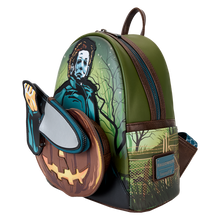 Load image into Gallery viewer, Halloween Michael Myers Pumpkin Glow Mini Backpack With Coin Bag
