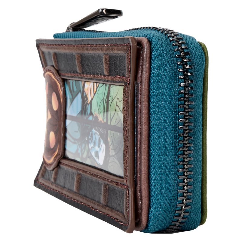 Halloween Michael Myers Pumpkin Glow Accordion Zip Around Wallet