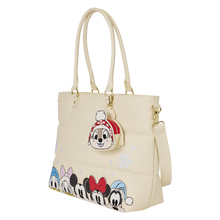 Load image into Gallery viewer, Mickey & Friends Holiday Snow Tote Crossbody Bag with Coin Bag