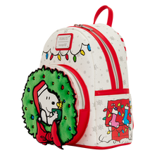 Load image into Gallery viewer, Peanuts Snoopy & Woodstock Holiday Plush Wreath Mini Backpack