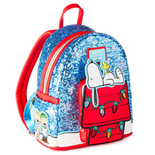 Load image into Gallery viewer, HALLMARK EXCLUSIVE Peanuts Sequin Holiday Mini Backpack