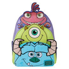 Load image into Gallery viewer, Monsters, Inc. Sulley, Mike, & Randall Triple Pocket Mini Backpack