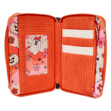 Load image into Gallery viewer, Mickey & Minnie Floral Ghost Glow Zip Around Wallet