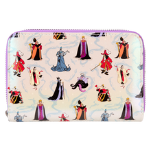 Load image into Gallery viewer, Disney Villains Iridescent All-Over Print Zip Around Wallet