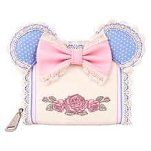 Load image into Gallery viewer, Minnie Mouse Floral and Lace Zip Around Wallet