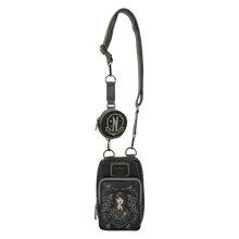 Load image into Gallery viewer, Wednesday Black Roses Cell Phone Crossbody Bag with Coin Bag