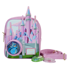 Load image into Gallery viewer, Sleeping Beauty Castle Three Good Fairies Stained Glass Crossbody Bag