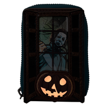 Load image into Gallery viewer, Halloween Michael Myers Pumpkin Glow Accordion Zip Around Wallet
