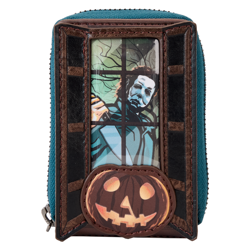 Halloween Michael Myers Pumpkin Glow Accordion Zip Around Wallet Halloween Michael Myers Pumpkin Glow Accordion Zip Around Wallet