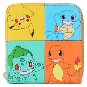 Pokémon Color Block Starters Zip Around Wallet