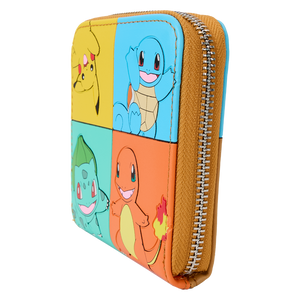 Pokémon Color Block Starters Zip Around Wallet
