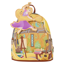 Load image into Gallery viewer, Tangled Rapunzel Glow Pin Trader Mini Backpack
