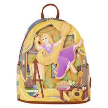 Load image into Gallery viewer, Tangled Rapunzel Glow Pin Trader Mini Backpack

