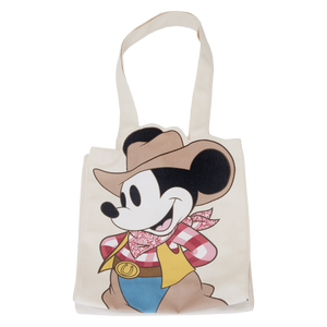 Western Mickey Mouse Canvas Tote Bag