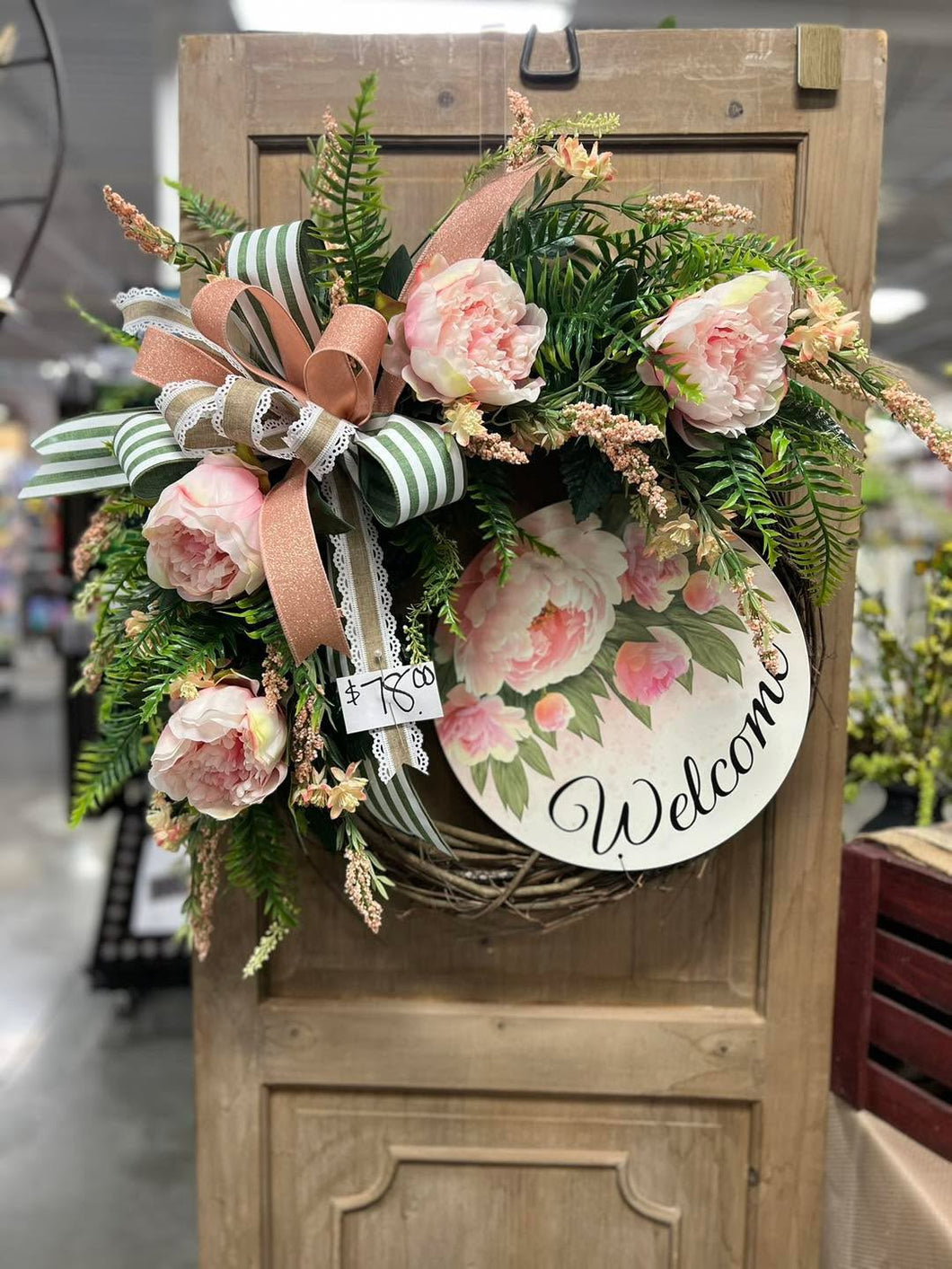 Pink Welcome Wreath 2026 – Stevens Floral Gifts & Framing