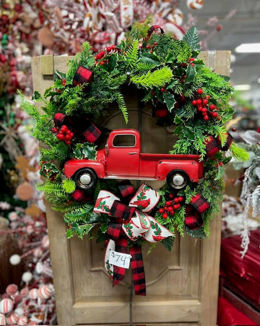 Red Truck Holiday Wreath 2025