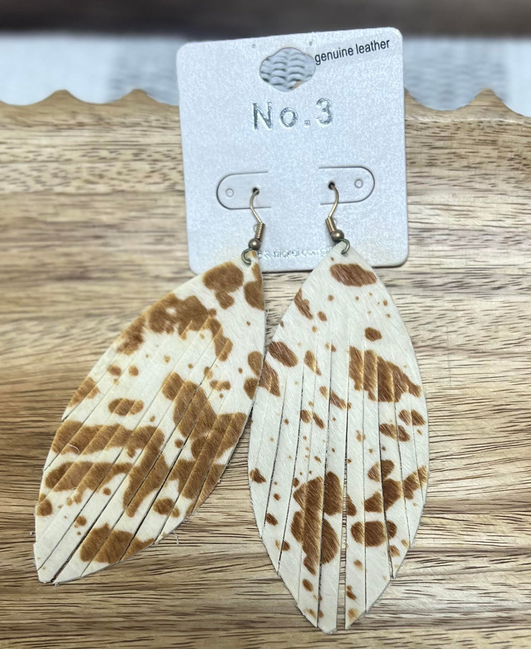 Cowhide Print Earrings