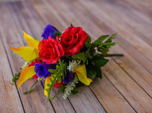 Load image into Gallery viewer, Red, Yellow &amp; Purple Calla Lily and Rose Bush
