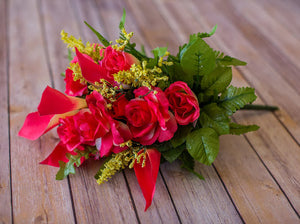 Coral Calla Lily & Rose Bush