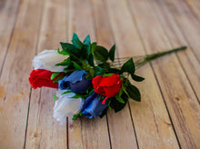 Load image into Gallery viewer, Red, White &amp; Blue Closed Bud Rose Bush
