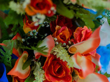 Load image into Gallery viewer, Orange Calla Lily &amp; Rose Bush
