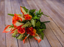 Load image into Gallery viewer, Orange Calla Lily &amp; Rose Bush

