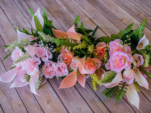 Peach Calla Lily & Rose Bush